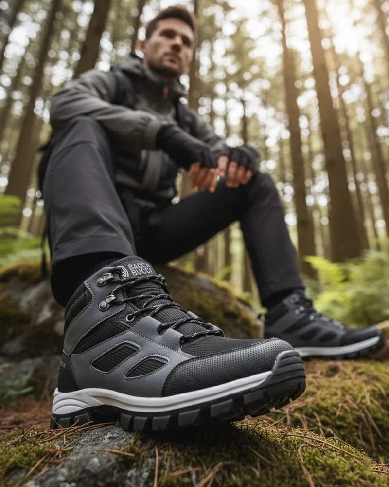 Bacca Bucci Grey ENDURO High-Top Outdoor Hiking Boots for Men | Best Price UAE